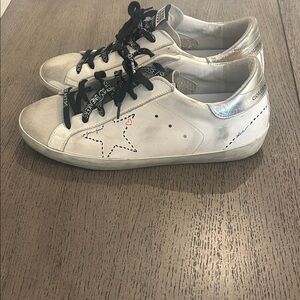 Golden Goose White Sneakers with Black Accents